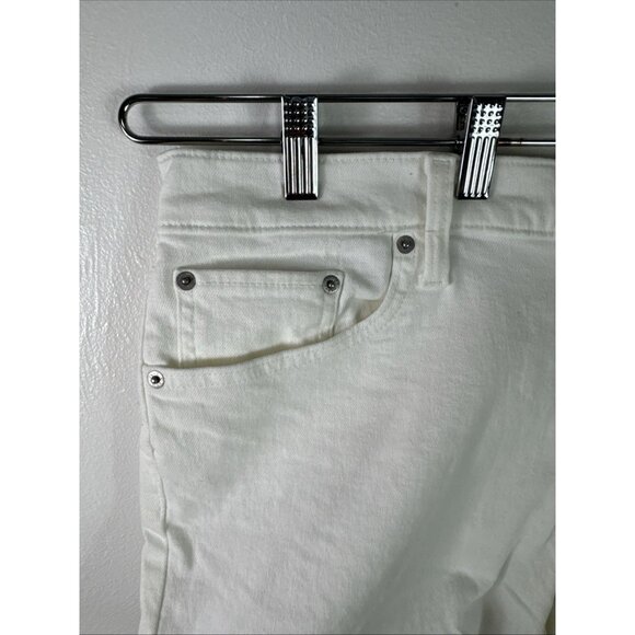 Levi’s Women's 34 Mid Length Midrise Denim Shorts Stretch Off White NWT 0605 - Picture 6 of 14